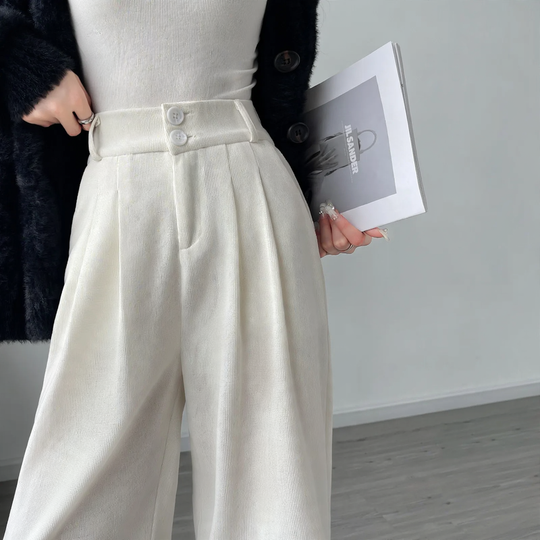 Damen-Cordhose, gerade geschnitten, gefüttert, für Frühling/Herbst