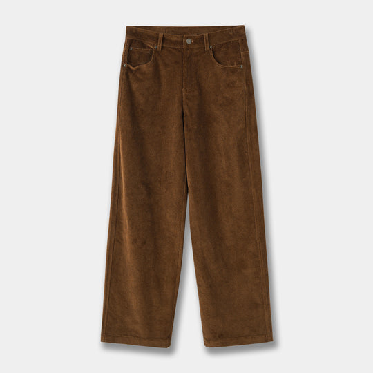 Damen-Cordhose, hoch tailliert, gerader Schnitt