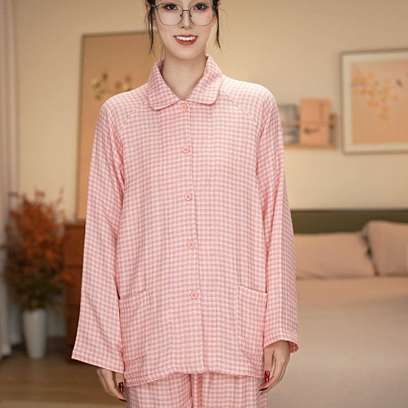 Unisex-Hausanzug, 4-lagige Baumwollgaze, weich