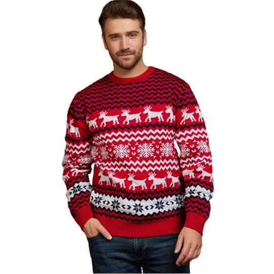 Weihnachtspullover mit Rentier-Jacquard für Damen und Herren