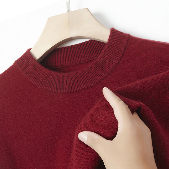 Herren-Kaschmirpullover, einfarbig, wärmend