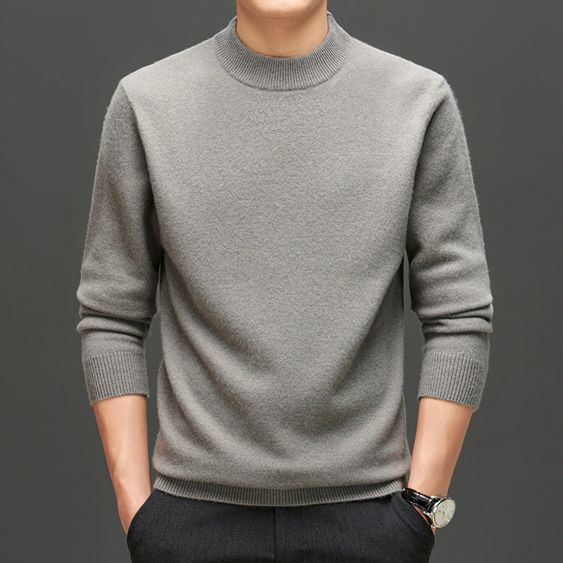 Herren-Kaschmirpullover mit Stehkragen, 400g