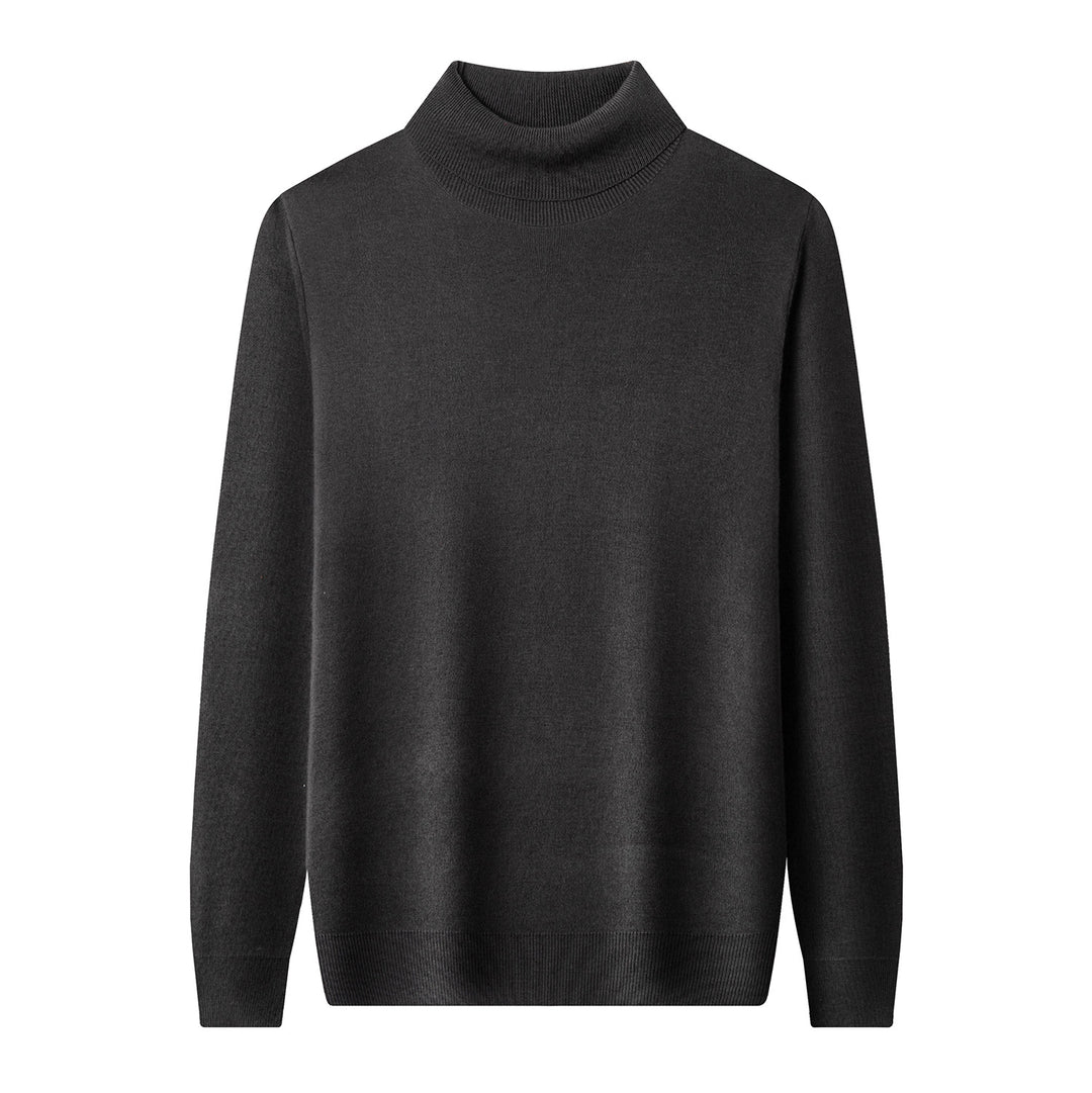 Herren-Strickpullover aus Wolle, Stehkragen, warm