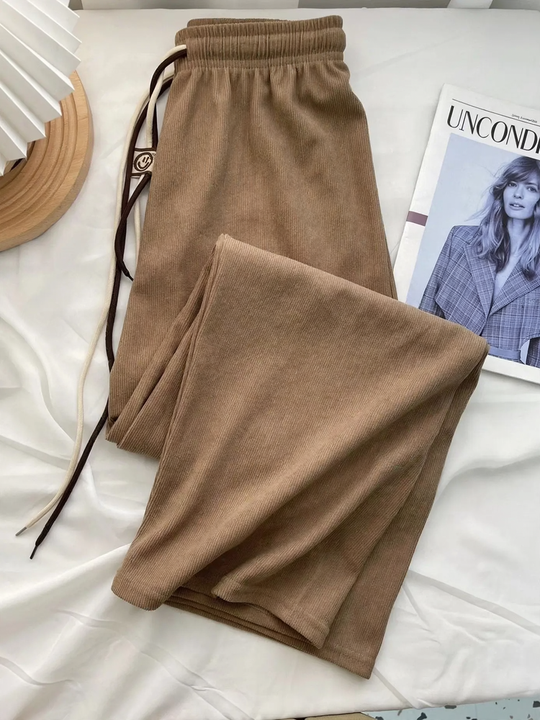 Fein-Cord-Weithose für Damen, hoher Bund