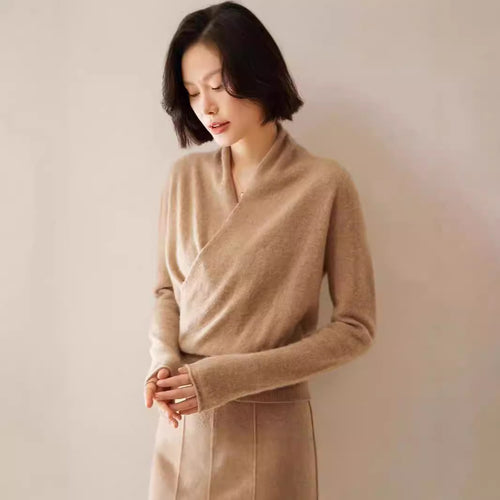 Damen-Strickpullover mit V-Ausschnitt