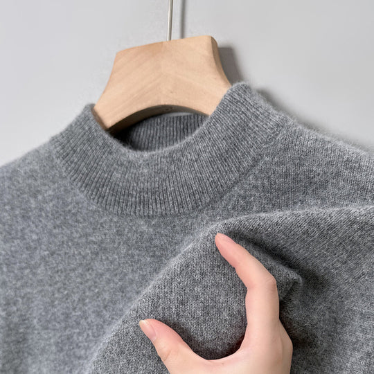 Herren-Pullover mit Stehkragen, aus Wolle