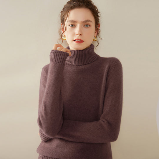 Damen Rollkragenpullover aus 100% Kaschmir, warm