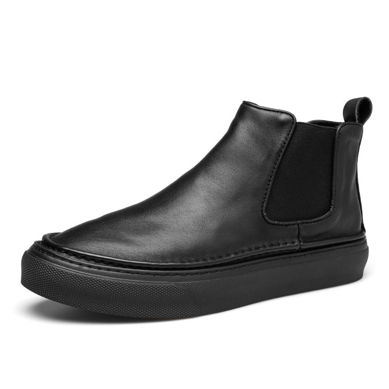 Herren-Stiefel aus Narbenleder, gefüttert