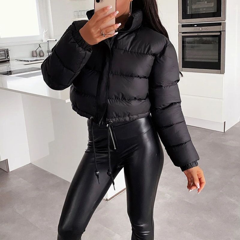 Gefütterte Damen-Steppjacke im Oversize-Look