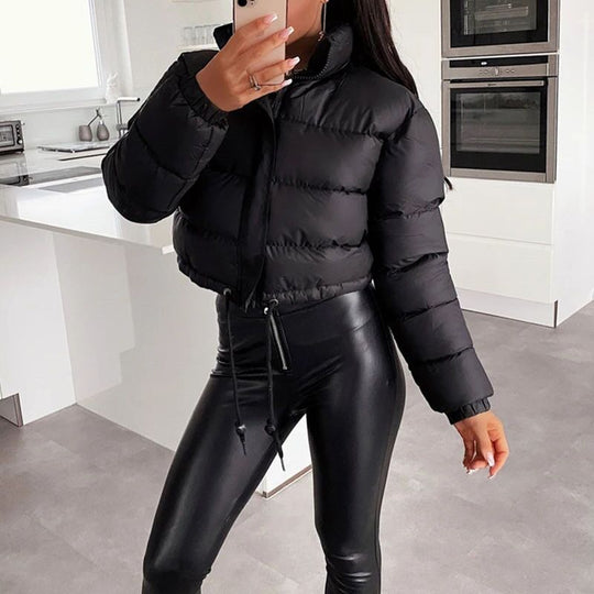 Gefütterte Damen-Steppjacke im Oversize-Look