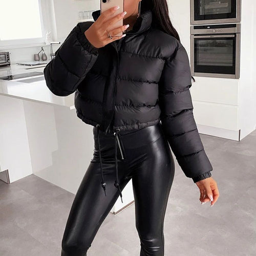 Gefütterte Damen-Steppjacke im Oversize-Look
