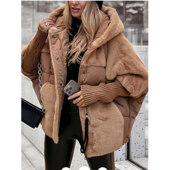 Damen-Steppjacke, locker geschnitten, mit Kontrastdetails