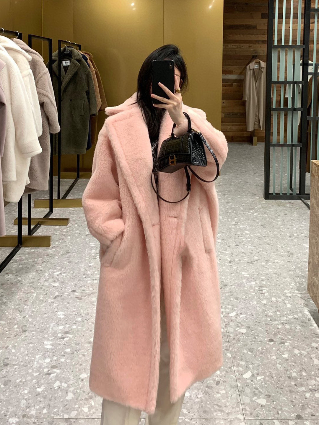 Teddy-Mantel für Damen, lang, verschiedene Farben
