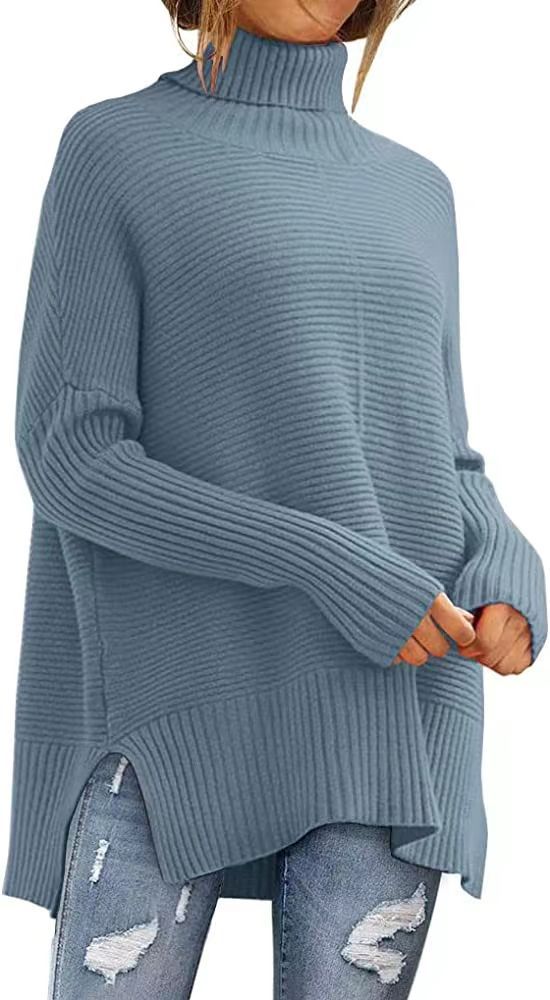 Damen Strickpullover, Rollkragen, weiter Schnitt