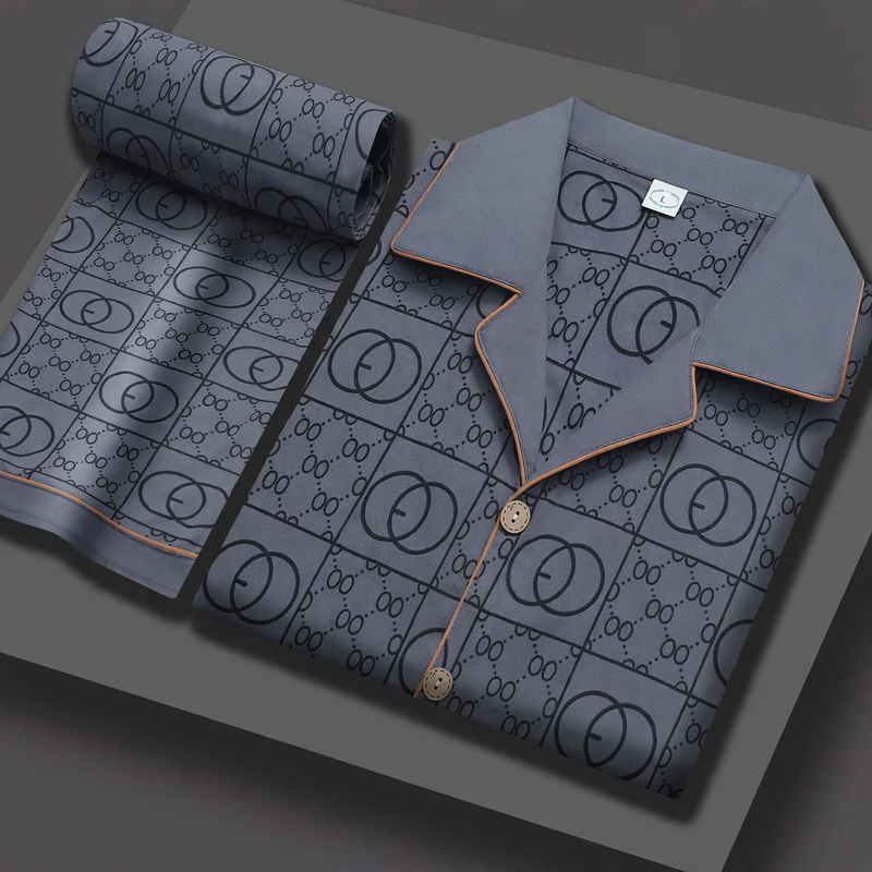 Herren-Pyjama-Set, 100% Baumwolle, vielseitig tragbar