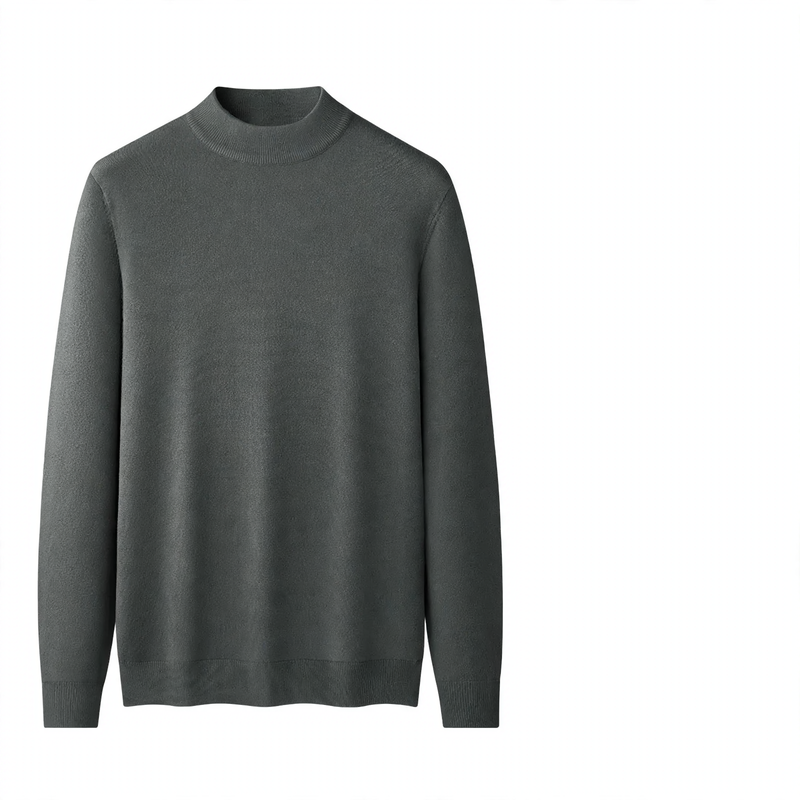 Herren-Woll-Modal-Pullover mit Stehkragen