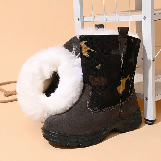Warme Herren-Winterstiefel mit Lammfellfutter