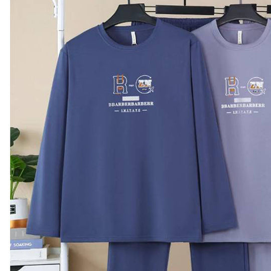 Herren-Pyjama-Set aus gekämmter Baumwolle, elastisch