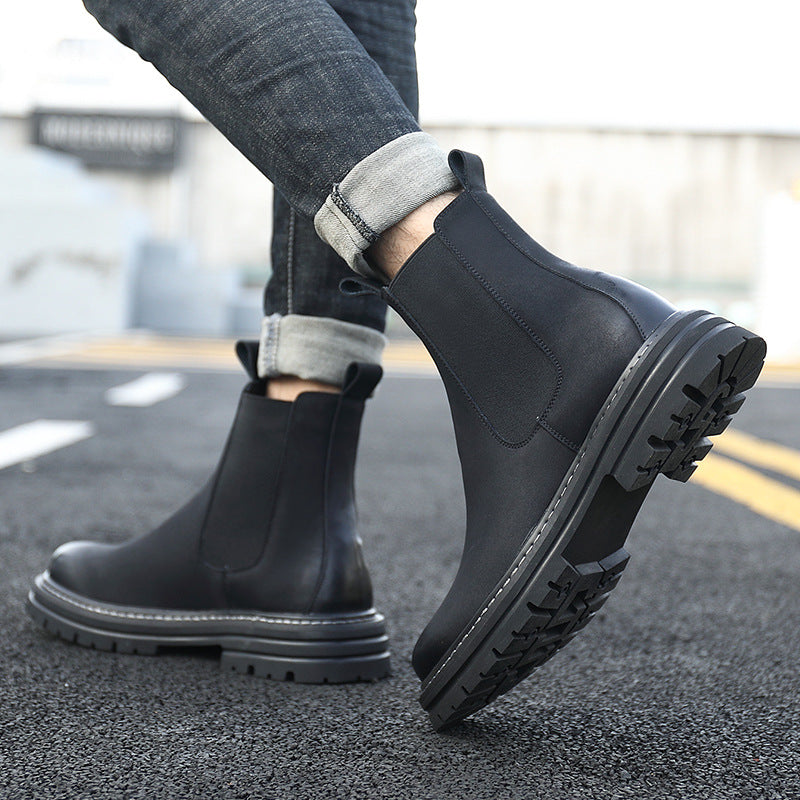 Herren Chelsea-Stiefel, gefüttert, rutschfest, Kunstleder