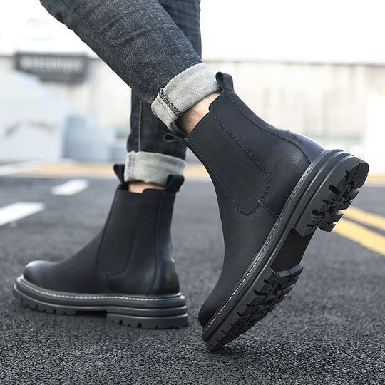 Herren Chelsea-Stiefel, gefüttert, rutschfest, Kunstleder