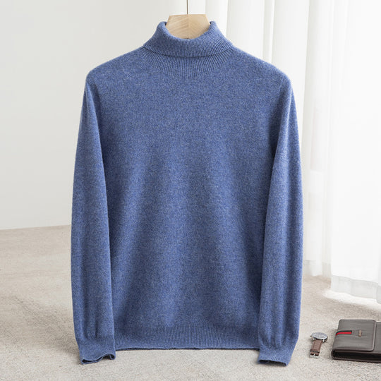 Herren-Rollkragenpullover aus 100% Wolle, nahtlos