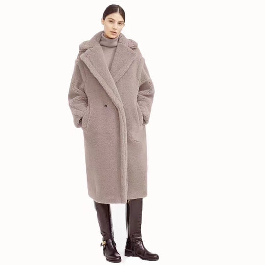 Langer Teddy-Mantel, Damen
