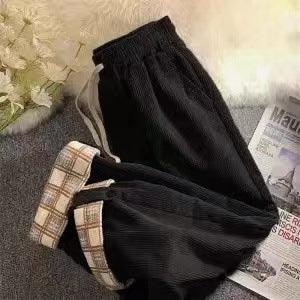 Damen-Cordhose, gerade geschnitten, mit Umschlag