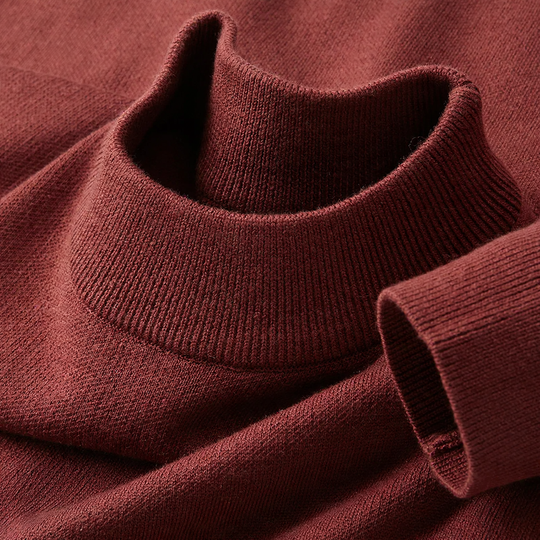 Herren-Wollpullover mit Stehkragen und Fleecefutter