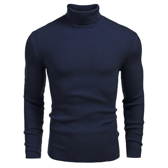 Herren-Rollkragenpullover, Langarm, Strick
