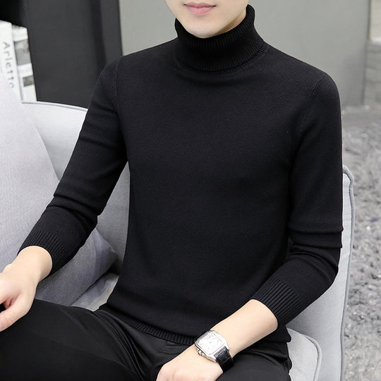 Herren-Rollkragenpullover, langärmelig, schmal geschnitten