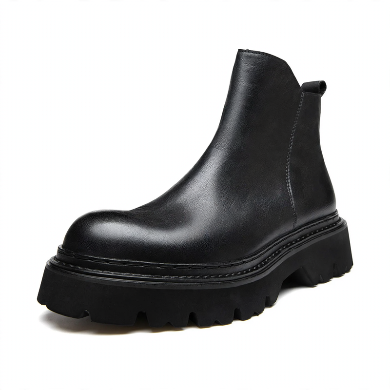 Herren Chelsea-Stiefel aus Rindsleder, mit Reißverschluss