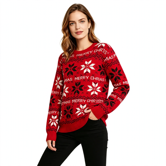 Unisex-Weihnachtspullover mit Jacquard-Muster