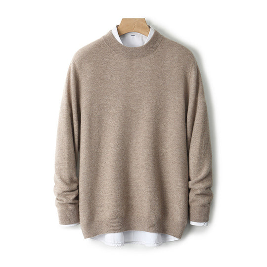 Herren-Wollpullover, dick, mit Stehkragen