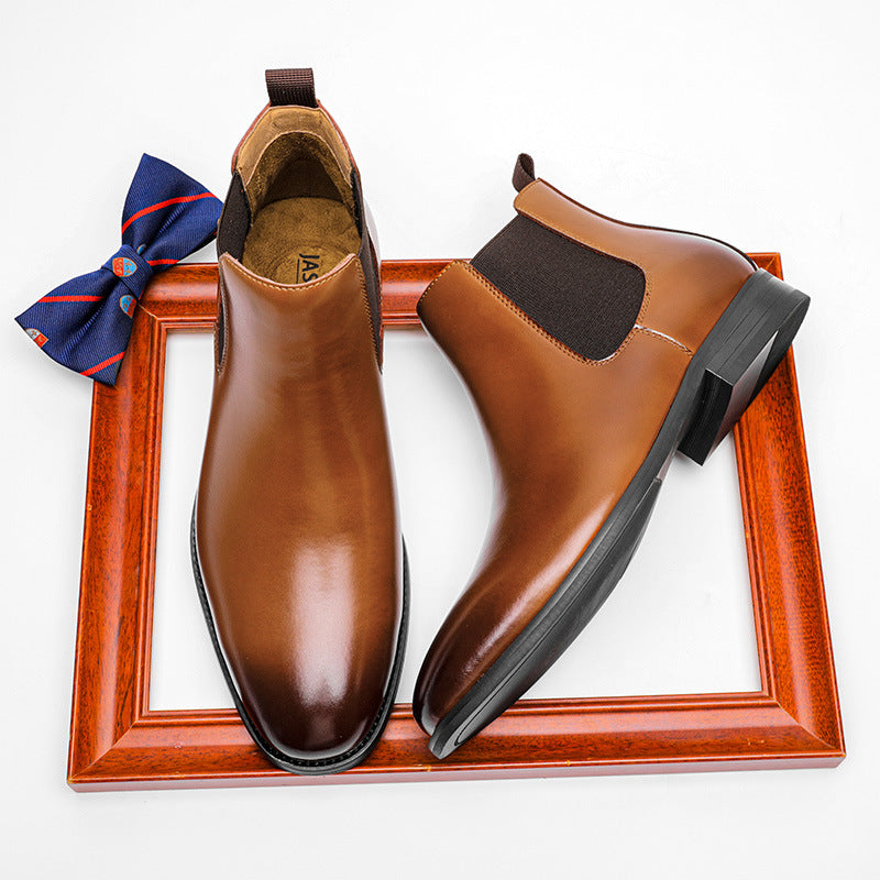 Herren-Chelsea-Stiefel aus Leder, klassisch rund