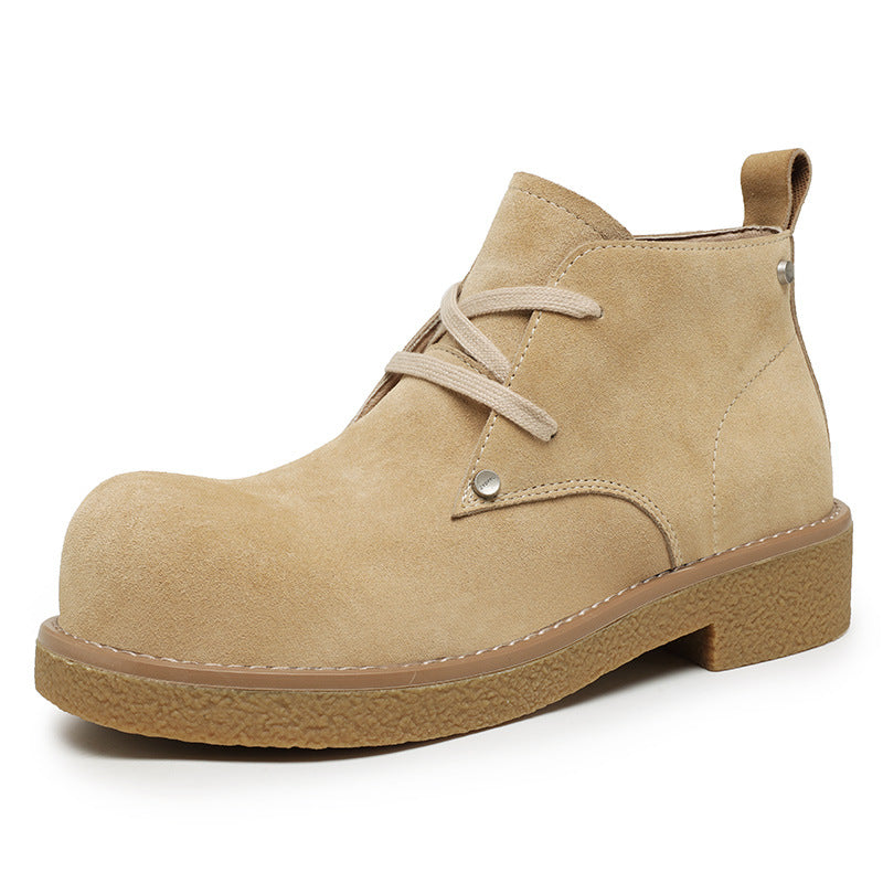 Herren-Derbyschuhe, Wildleder, Plateau, Schnürstiefel