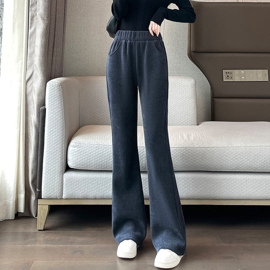 Damen Cordhose mit Schlag, gefüttert, Herbst und Winter