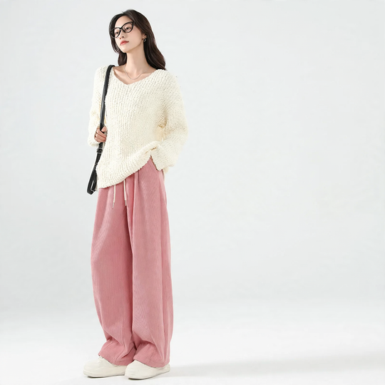 Damen-Cordhose, gefüttert, weiter Schnitt