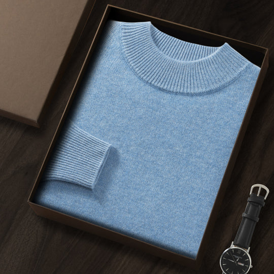 Herren-Kaschmirpullover, Rundhals oder Stehkragen, gestrickt