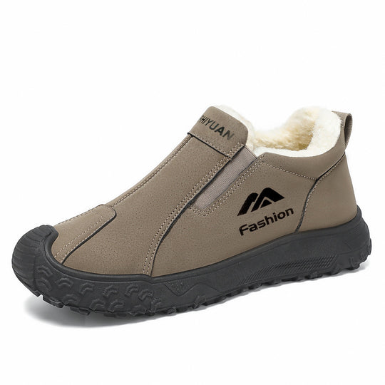Gefütterte Herren-Winterstiefel aus Wildlederimitat