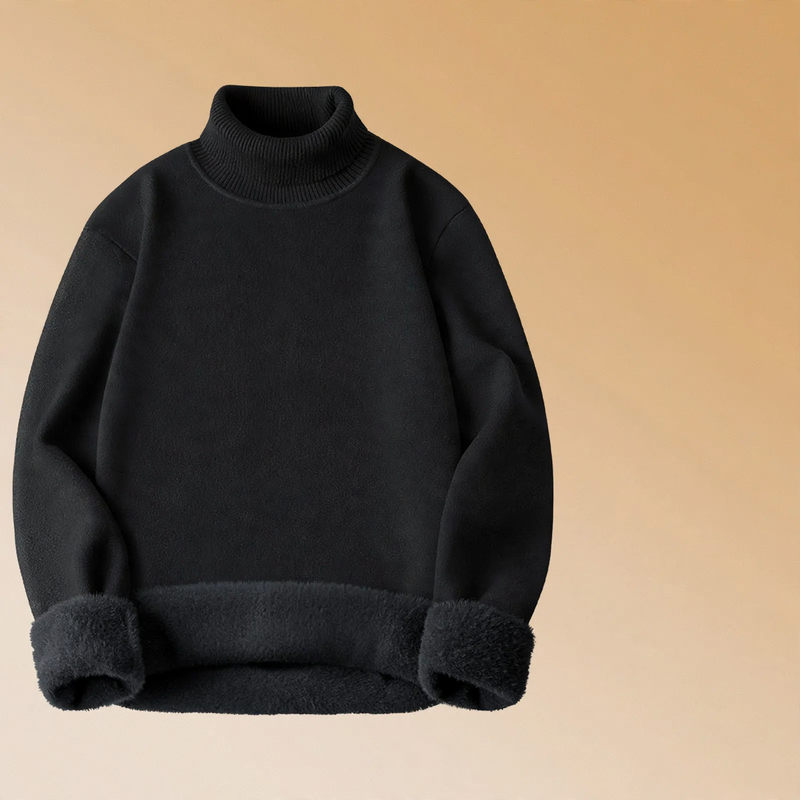 Herren-Rollkragenpullover, gefüttert, Modal-Mix, 350g
