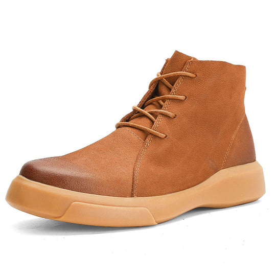 Herren-Martinstiefel aus Leder, knöchelhoch, robust