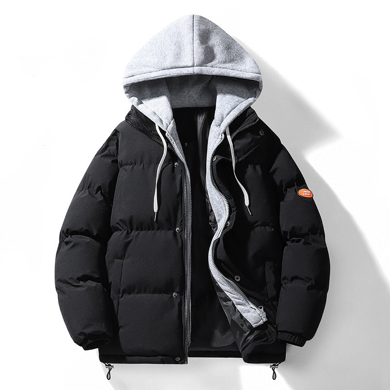 Gefütterte Kapuzenjacke für Herren, im Lagen-Look
