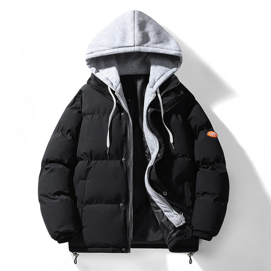Gefütterte Kapuzenjacke für Herren, im Lagen-Look
