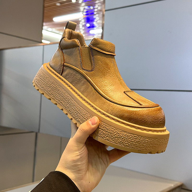 Herren-Chelsea-Stiefeletten mit Plateau und Fütterung