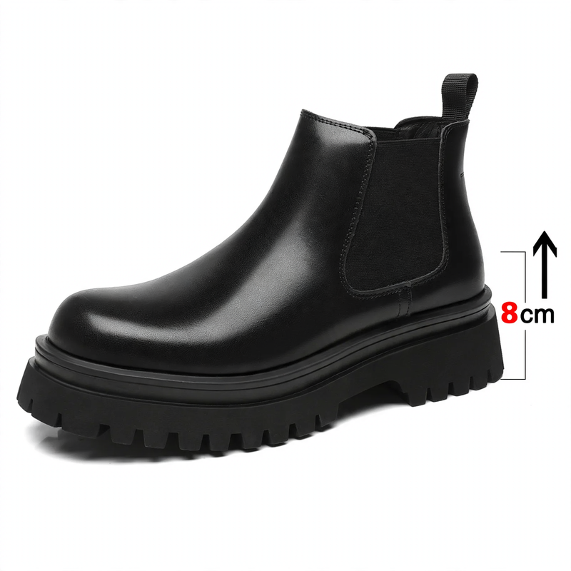Herren-Plateau-Stiefel mit Innensohlenerhöhung