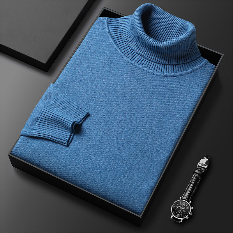 Herren-Rollkragenpullover, elastisch und körperbetont