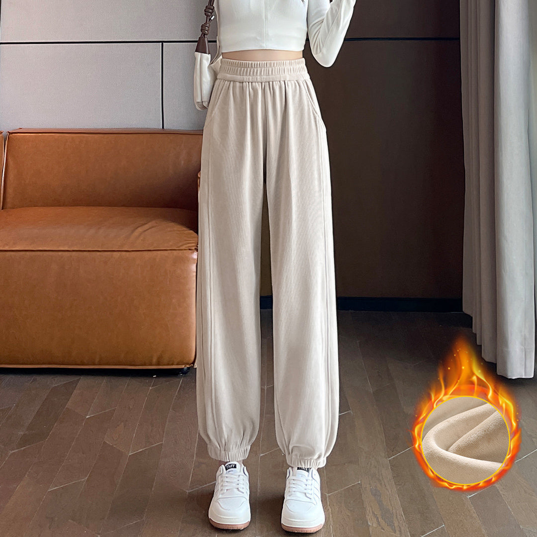 Damen-Freizeithose aus Chenille, gefüttert