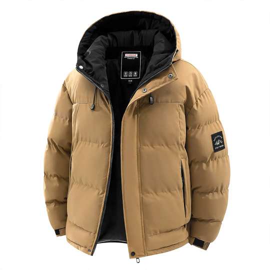 Unisex Steppjacke, Stehkragen, gefüttert, winddicht