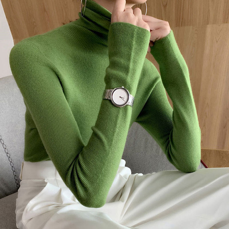 Damen-Strickpullover mit Stehkragen, warm und vielseitig