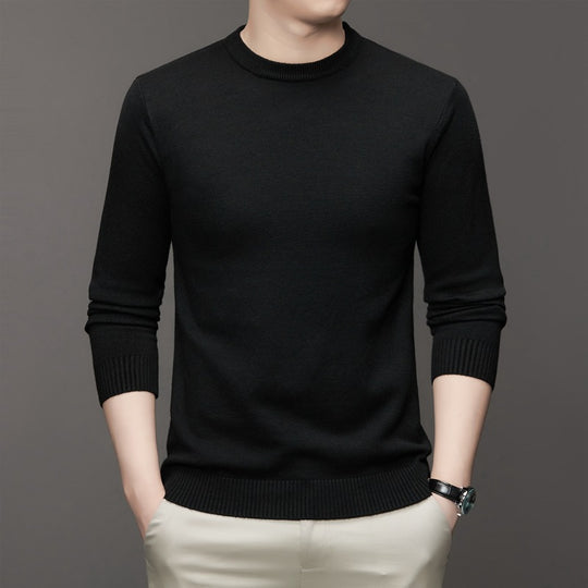 Herren-Strickpullover, Stehkragen, schmale Passform